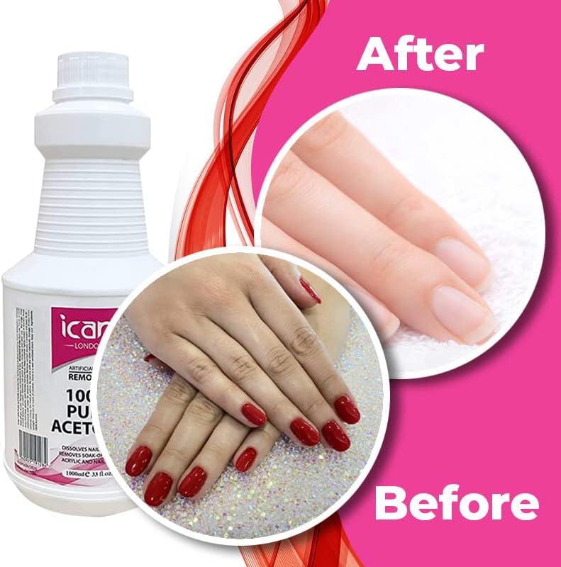 Pure Acetone Nail Polish Remover UV GEL 1litre (1000ml) image 2