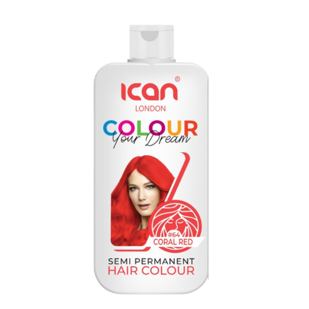 iCAN London Semi-Permanent Hair Colour – Coral Red image 0