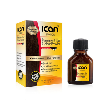 ican London Permanent Hair Colour Powder – Natural Black 2.0 image 0