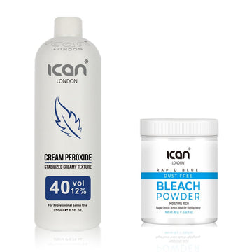 Cream Peroxide 40 Vol 12% 250ml + Rapid Blue Powder Bleach 100g Set image 0