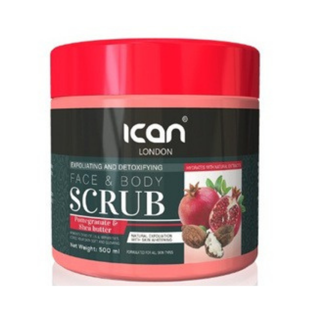 iCAN London Face & Body Scrub – Pomegranate and Shea Butter image 0