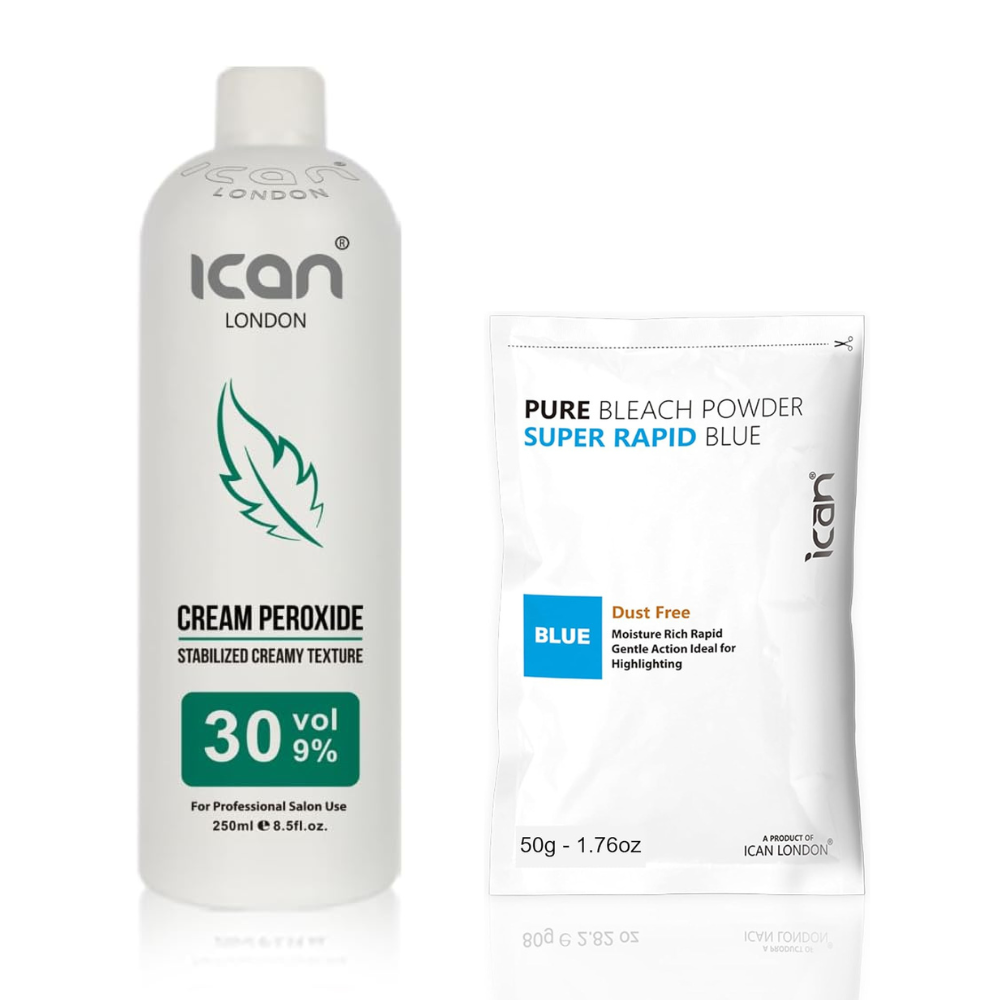 Peroxide Cream 30 Volume  250ml + Rapid Blue Powder Bleach Set 100g image 0