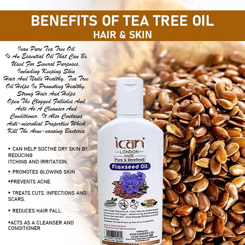 Pure & unrefined flaxseed oil 100ml image 2