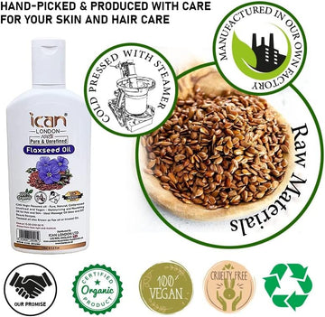 Pure & unrefined flaxseed oil 100ml image 1